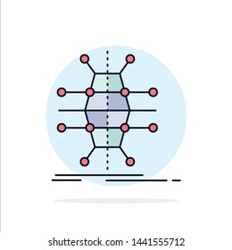 Distribution, grid, infrastructure, network, smart Flat Color Icon Vector