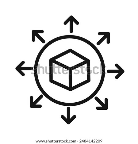 distribution icon black and white vector sign