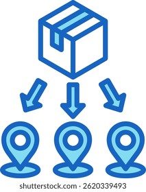 Distribution Icon Blue Vector Illustration