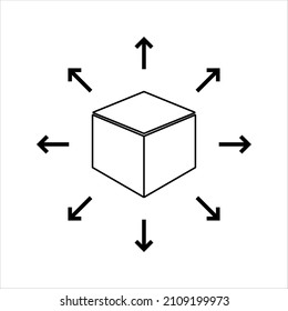 Distribution icon. Box Shipping Logistics Outline Icon. 