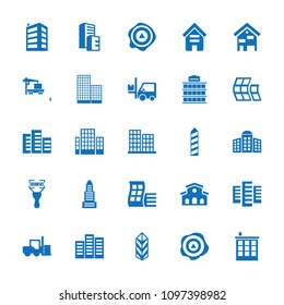 Distribution icon. collection of 25 distribution filled icons such as forklift, building, modern curved building. editable distribution icons for web and mobile.