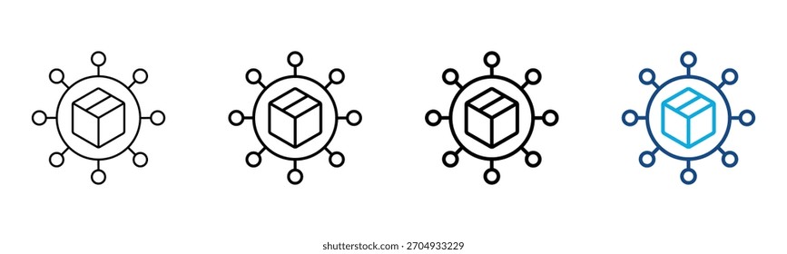 Conjunto de Colección de contorno de estilo diferente de icono de distribución Ilustración vectorial
