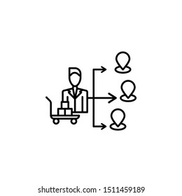 Distribution icon. Element of procurement process thin line icon