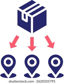 Distribution Icon Fill Vector Illustration