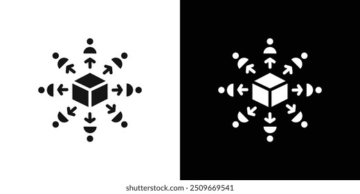 distribution icon Flat vector set outline