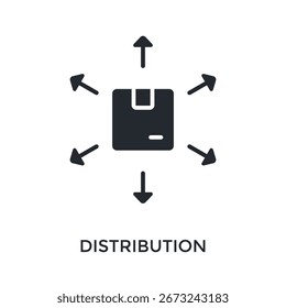 Estilo de glifo de icono de distribución. Ilustración vectorial Para El Diseño gráfico
