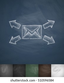 distribution icon. Hand drawn vector illustration