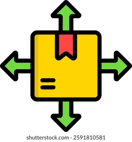 Distribution Icon Lineal Color Vector Illustration