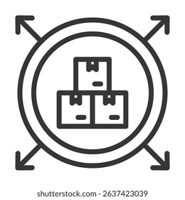 Distribution Icon Lineal Style Vector Illustration