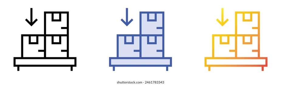 distribution icon. Linear, Blue Fill and Gradient Style Design Isolated On White Background