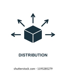 Distribution icon. Monochrome style design from blockchain collection. UX and UI. Pixel perfect distribution icon. For web design, apps, software, printing usage.