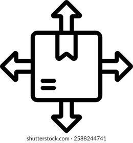 Distribution Icon Outline Vector Illustration