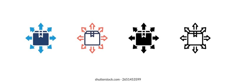 Distribution icon set multiple style collection