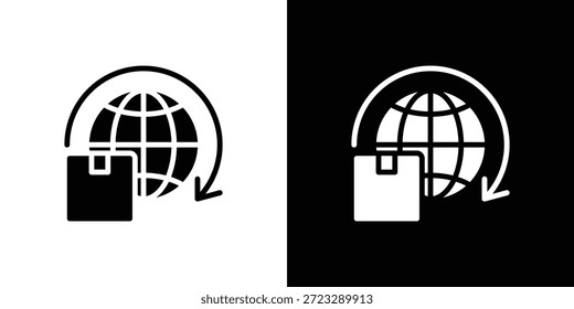 Verteilung Icon Blatt Schwarz und Weiß