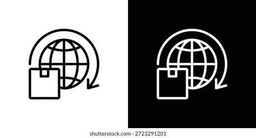 Verteilung Icon Blatt Schwarz und Weiß