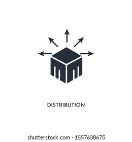 distribution icon. simple element illustration. isolated trendy filled distribution icon on white background. can be used for web, mobile, ui.