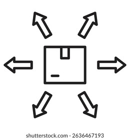 distribution icon Thin line illustration