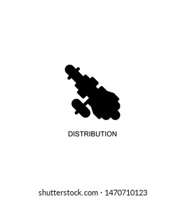 distribution icon vector black design