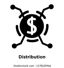 Distribution icon vector isolated on white background, logo concept of Distribution sign on transparent background, filled black symbol