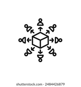 distribution icon vector set collection for web
