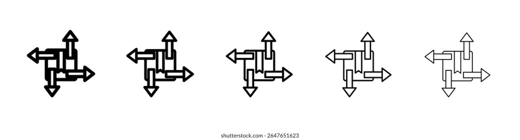 distribution icon vector thin outline style sign