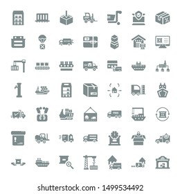 distribution icons. Editable 49 distribution icons. Included icons such as Storehouse, Courier, Shipping and delivery, Container, Box, Ship. distribution trendy icons for web.