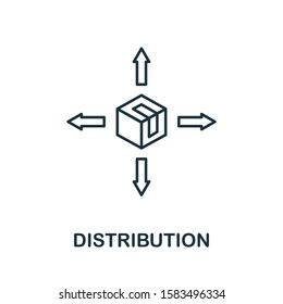 Distribution line icon. Thin style element from business administration collection. Simple Distribution icon for web design, apps and software.