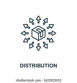Distribution line icon. Thin style element from business administration collection. Simple Distribution icon for web design, apps and software.