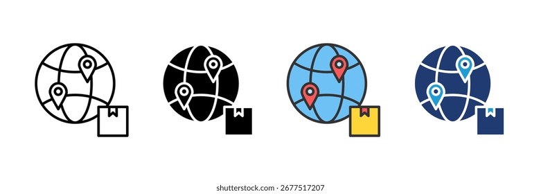 Distribution Map Icon Set Multiple Style Collection