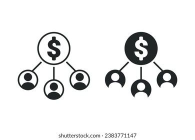 Icono de dinero de distribución. Vector de ilustración