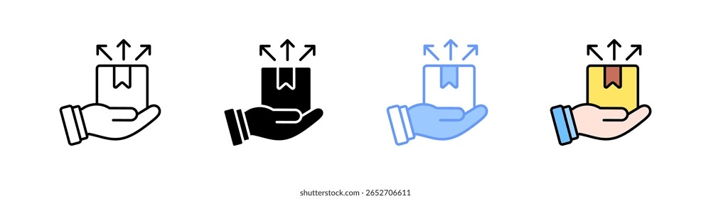Distribution Multi Style Icon Set Vector