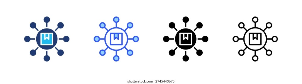 Distribution Multi Style Icon Set Vector