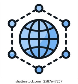 Distribution Network Icon Element For Design