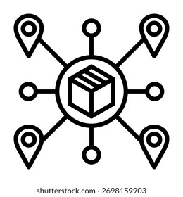 Vektorgrafik des Liniensymbols des Verteilungsnetzwerks