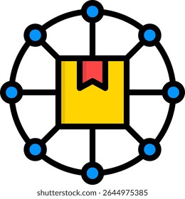 Distribution Network Icon Lineal Color Vector Illustration
