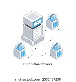 Distribution Network  Isometric stock illustration. EPS File stock illustration