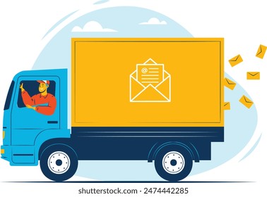 Distribution of newsletter using delivery trucks