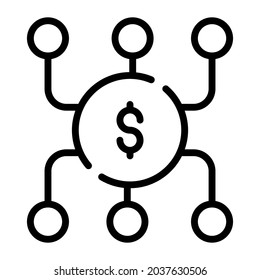 distribution outline icon, business and finance icon.