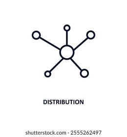 distribution outline icon.  Thin line icon from digital economy collection. Editable vector isolated on white background