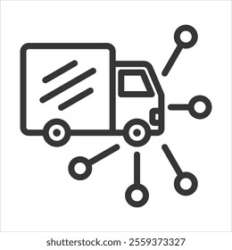 Distribution Outline Icon Vector Illustration