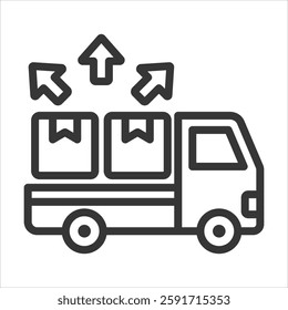 Distribution Outline Icon Vector Illustration