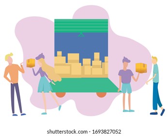 
Distribution of parcels of a specific item. You can order online. You can change the illustration if you want.