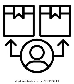 Distribution process concept line vector icon