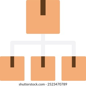 Ilustração plana do vetor do ícone logístico do produto de distribuição