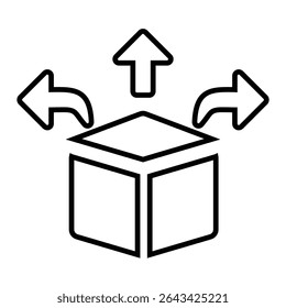 Distribution set line icon design. Distribution set thin black outline symbol vector illustration. editable stroke icon on transparent background.