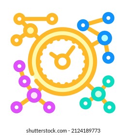 distribution of time across projects color icon vector. distribution of time across projects sign. isolated symbol illustration