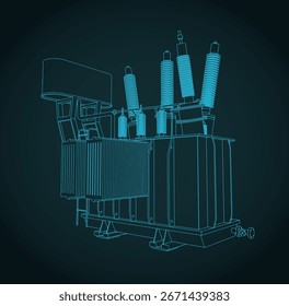 Transformador de distribución boceto de Vector estilizado