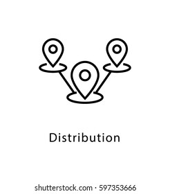 Distribution Vector line Icon 