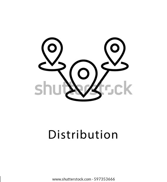 Distribution Vector Line Icon Stock Vector Royalty Free 597353666