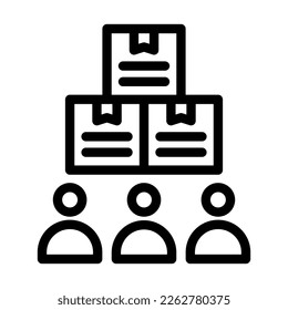 Distribution Vector Line Icon Design